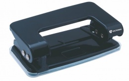 Lyukasztó, kétlyukú, 10 lap, fém, VICTORIA OFFICE, fekete